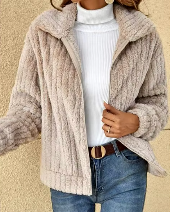 Ava Casual Plush Cardigan WHITEMANGOS